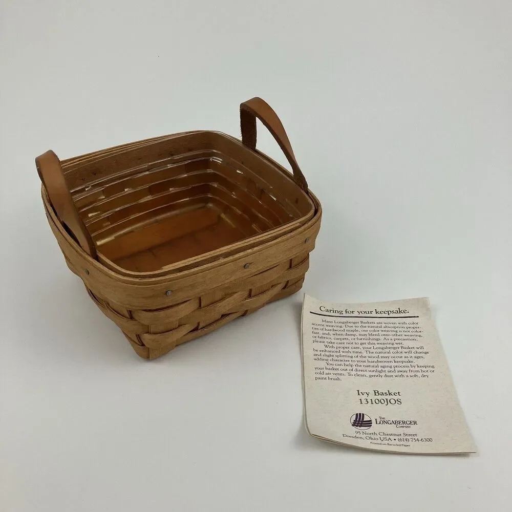 Longaberger Ivy Basket Set 1992 | Signed Retired Handles Dresden VTG #13100JOS